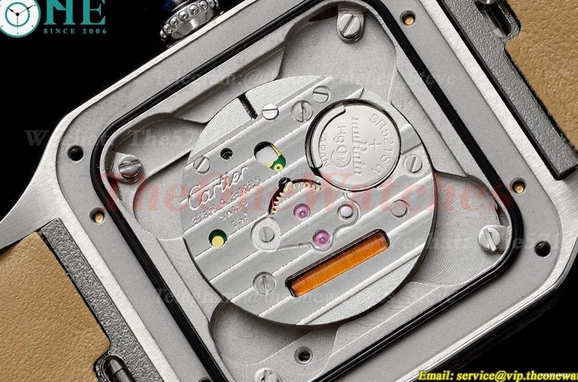 Dumont LE AF Dial Blk Silver RG Quartz Santos 1220